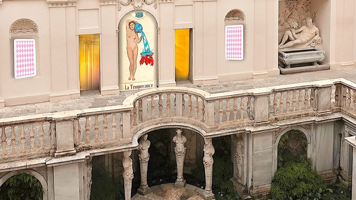 01a_Ninfeo di Villa Giulia_Installazione di Mouna Rebeiz A Roma arriva “L’Indovino”, una mostra tra tarocchi, intelligenza artificiale e antichità